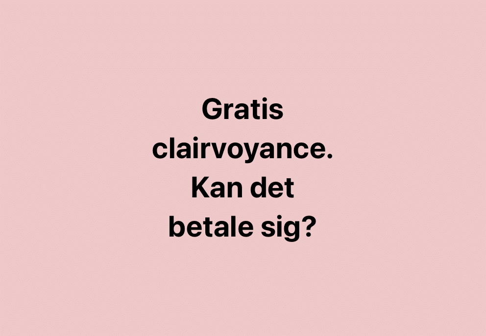 Gratis clairvoyance